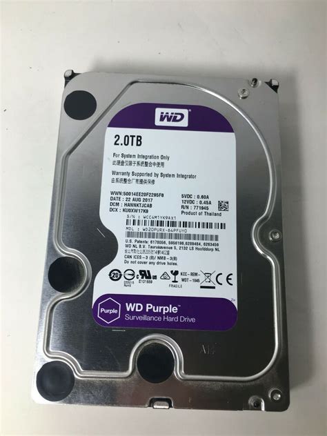 WD20PURX Western Digital 2TB 5.4K 6G 3.5'' SATA Surveillance HDD Hard ...