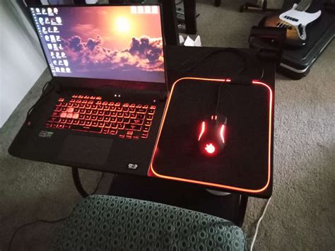 My little gaming area:) It ain't much, but the laptop has a 3050, so it