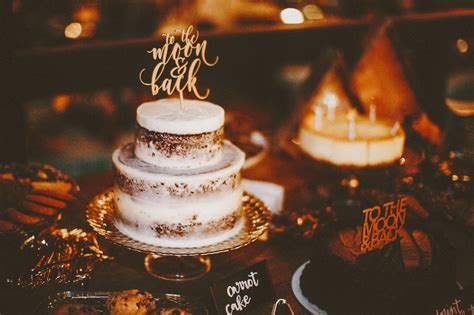 Naked Carrot Cake with "To the Moon and Back" Topper