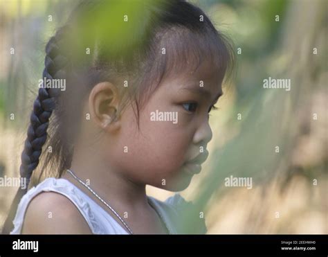 LOPBURI, THAILAND - Feb 07, 2021: Portraits of a little girl in rural ...