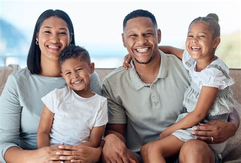 family smile  parents  children  portrait happiness