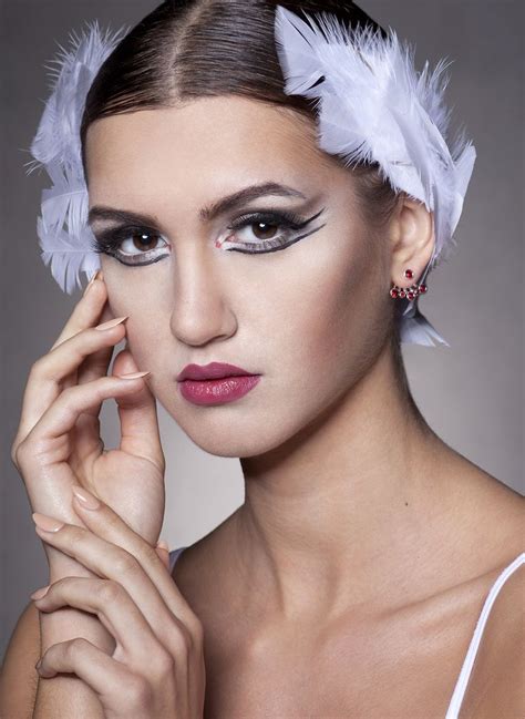 ballet stage makeup white swan  swan lake white feathers odetta