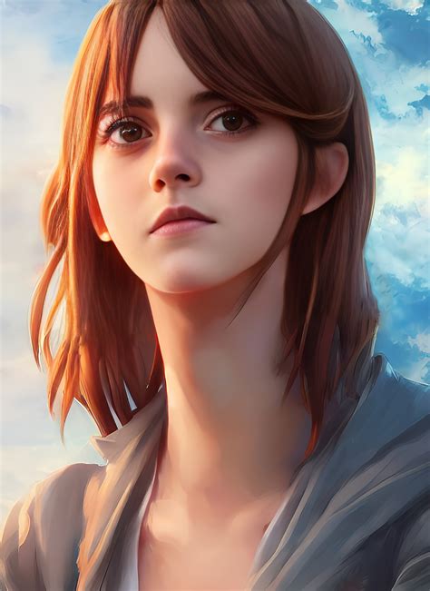 ArtStation - Emma Watson Anime Portrait