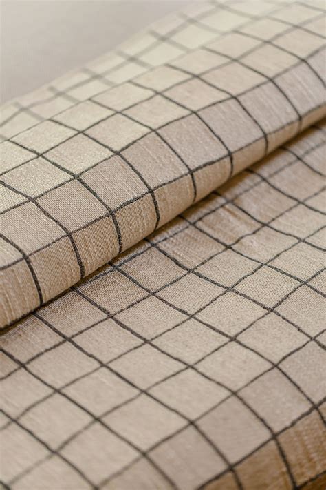 scandi design grid fabric  perfect equilibrium  beige pink  blue