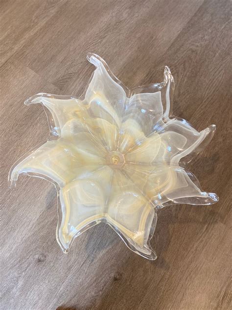 Vintage Authentic Murano Glass Centrepiece Large Bowl Golden Apricot - Etsy