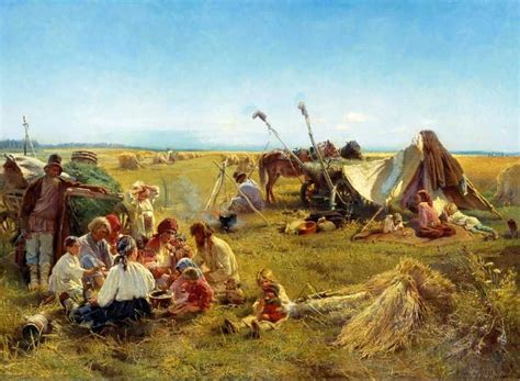 Маковский Константин Егорович. Крестьянский обед в поле