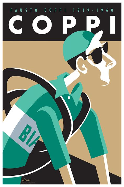 fausto coppi cycling legend art print michael valenti