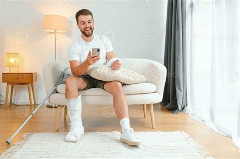 man recovery from accident fracture broken bone injury with leg splints