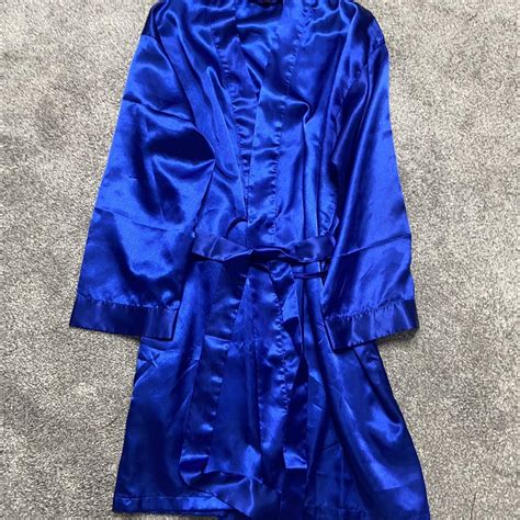 royal blue silk robe depop