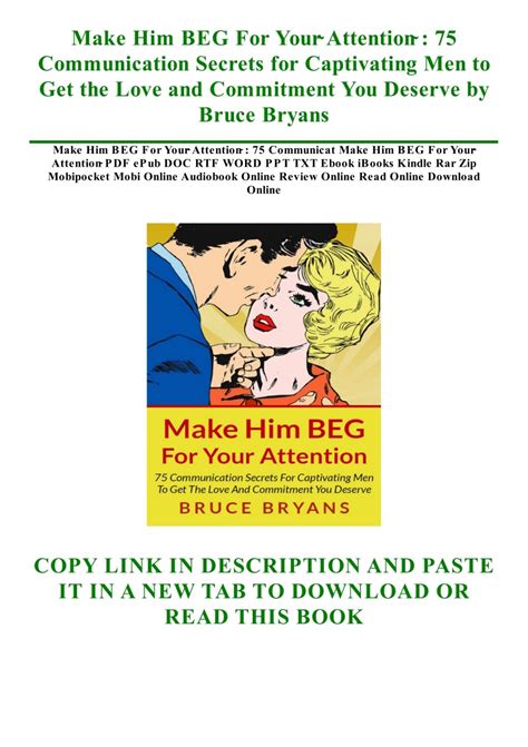 DOWNLOAD Free PDF Make Him BEG For Your̴ Attention̴ : 75 Communicat BY