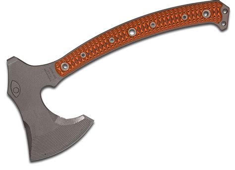 RMJ Tactical Berserker Tomahawk 15" Overall, Black/Orange G10 Handle ...