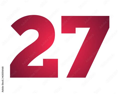 number 27 icon pink color sign symbol numbers for design elements ...