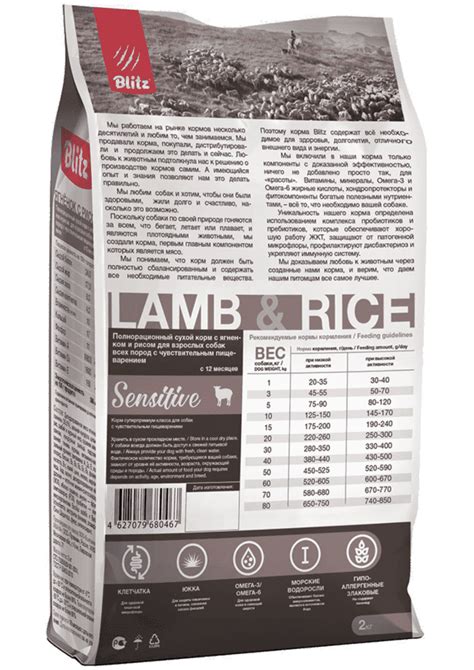 Сухой корм "Блиц" для взрослых собак всех пород — Blitz Adult Lamb ...