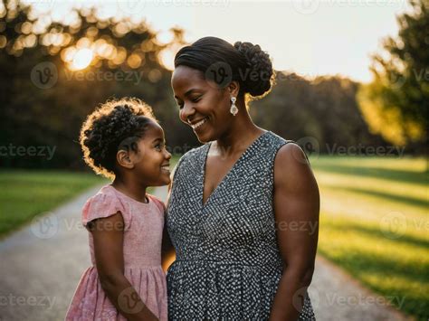 photo of happy family black mother and daughter, generative AI 27527818