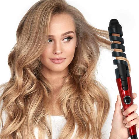 Holloyiver Rotating Hair Curling Iron,Ceramic Auto Hair Curler, Barrels