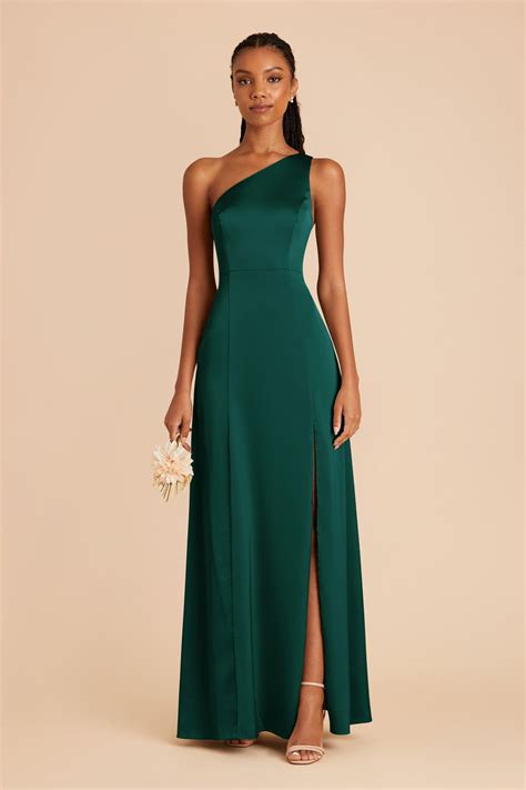 kira matte satin dress emerald dark green bridesmaid dress emerald