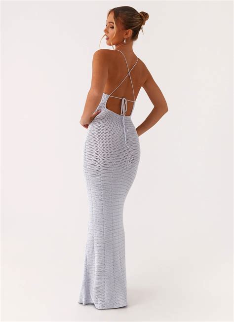 Zara Rose Crochet Maxi Dress - Blue – Peppermayo Canada