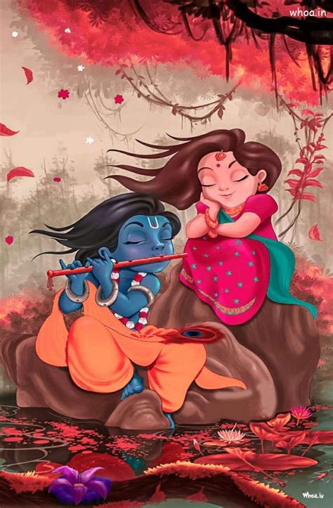 latest radha krishna cartoon hd mobile wallpapers