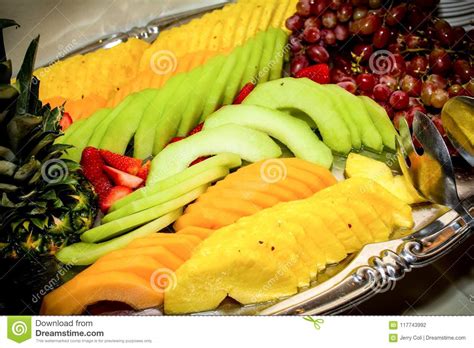 Fresh Fruit Tray stock photo. Image of grapes, pineapple - 117743992