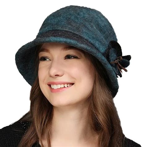 FS осень зима Fedora шляпы для женщин Ретро шляпа-котелок из шерстяного ...