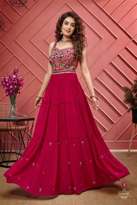 Pink Color Designer Party Wear Gown :: MY SHOPPY LADIES WEAR