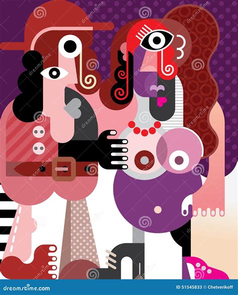 Man in Hat and Naked Pregnant Woman Stock Vector - Illustration of