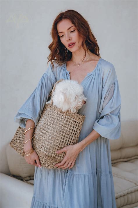 Boho Dress for Women • Sky Blue Bohemian Prom Dress • Light Summer