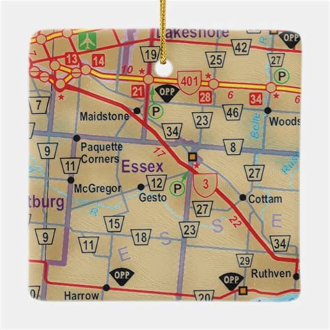 Essex Ontario Map Ceramic Ornament | Zazzle.co.uk