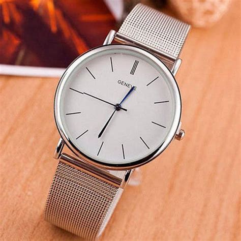 Купить Женские наручные часы Geneva Steel Silver качественные кварцевые ...
