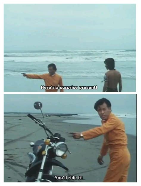 Yeah, let's give this weird naked jungle man you just met a motorcycle