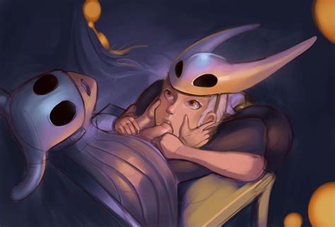 Rule 34 - 1boy 1girls blowjob face grab hollow knight hornet (hollow