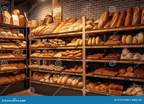 Breads On Supermarket Shelves, Different Types Of Bread Loaves, Bread ...