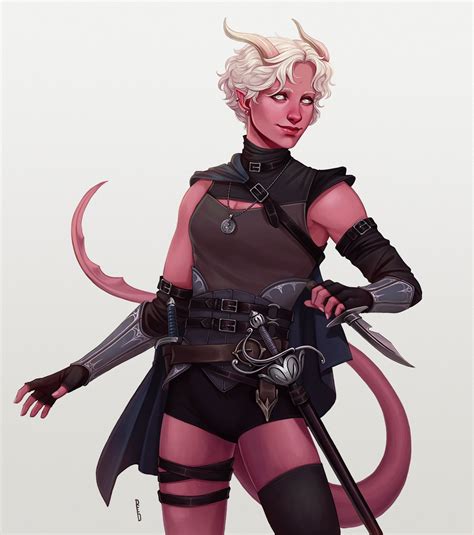 tiefling rogue rachel denton dungeons dragons fantasy art