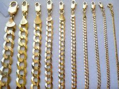 #jewelry 1.5MM- 11MM 14K SOLID YELLOW GOLD CUBAN LINK WOMEN/ MEN'S ...