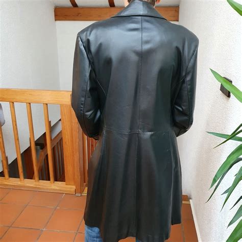 Damen Ledermantel in schwarz Größe 46 entspricht eher Größe 42 | eBay.de