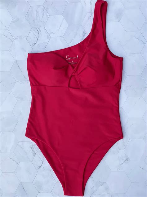 Red One Shoulder One Piece Swimsuit | Bikinis and Swimsuits – Esencial Swim