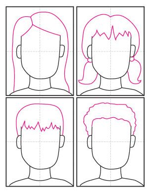 Easy How To Draw an Abstract Self Portrait and Coloring Page