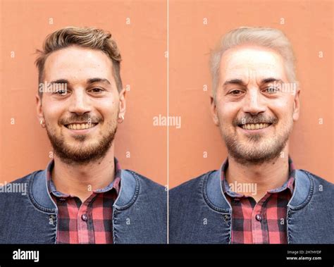 Comparison portrait of the same man young and old - Comparison between ...