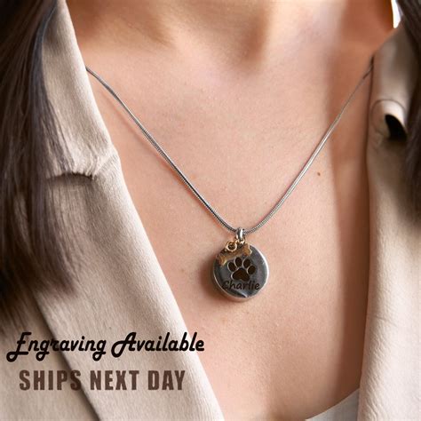 Custom Pet Urn Memorial Necklace, Personalized Dog/Cat Ashes Cremation ...