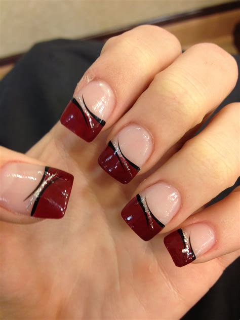 Maroon Acrylic Nails Designs - template