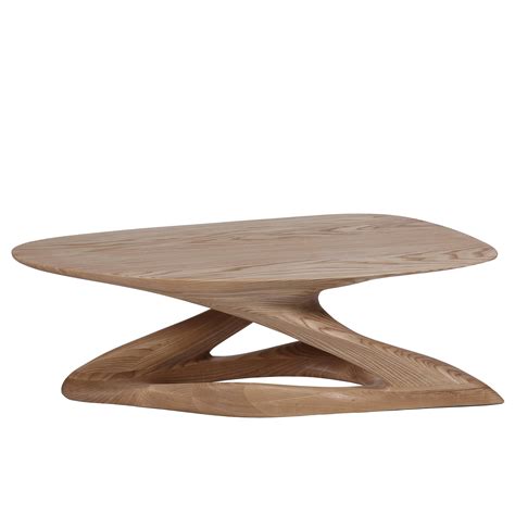 Amorph Crux Coffee Table Honey stain on Ash wood with Organic Shaped