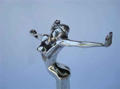 Art Deco Salome Nude Woman Silvered Bronze Sculpture, Sibylle May