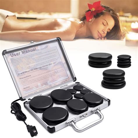 Hot Stones Massage Warmer Kit, 9Pcs Hot Stones Massage Set Portable Hot