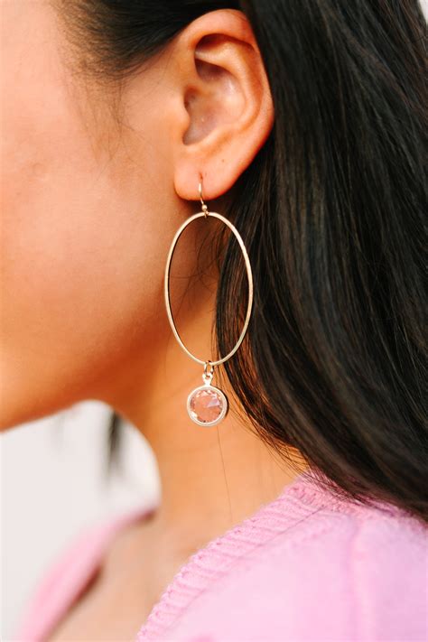 This Is The Time Light Pink Gem Earrings – Shop the Mint