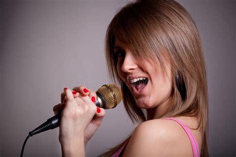 Young karaoke girls stock image. Image of music, teen - 13028337
