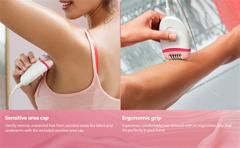 Philips BRE235/00 Corded Compact Epilator (White and Pink) for gentle ...