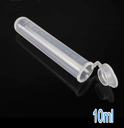 200pcs/lot 10ml plastic round bottom Lab sample tube PP centrifuge tube ...