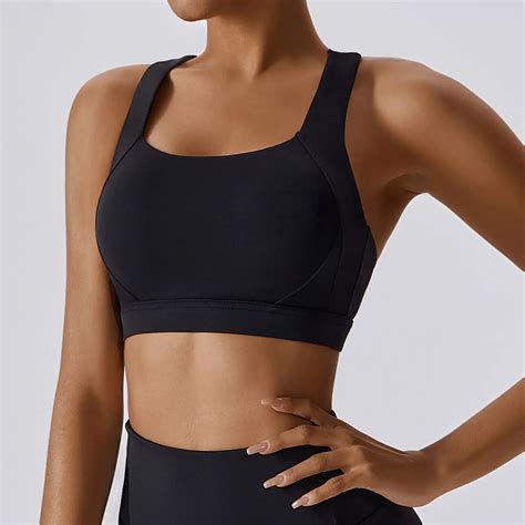 Custom Logo Women's Sportswear Yoga Fitness Bra High Elastic Spliced