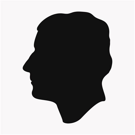 vector black silhouettes man  profile  white background