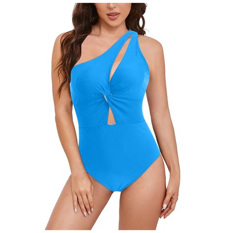 yueewhu Sexy Cut Out One Piece Swimsuit Twist Front One Shoulder